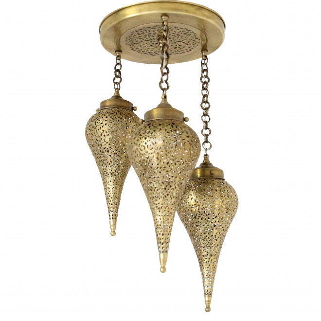 Orientalische Hängelampe DOMIA aus Messing