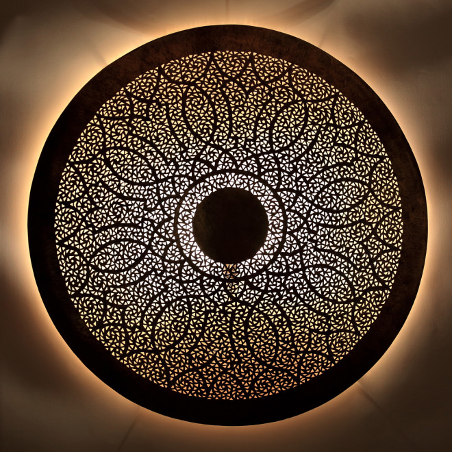 Marokkanische Messing-Wandleuchte DORA-KECH D80cm