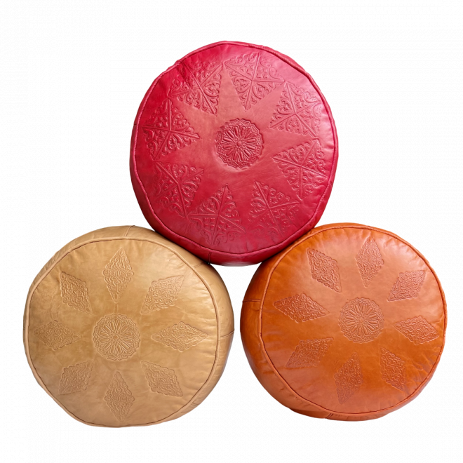 Marokkanisches Ledersitzkissen SALE Natur