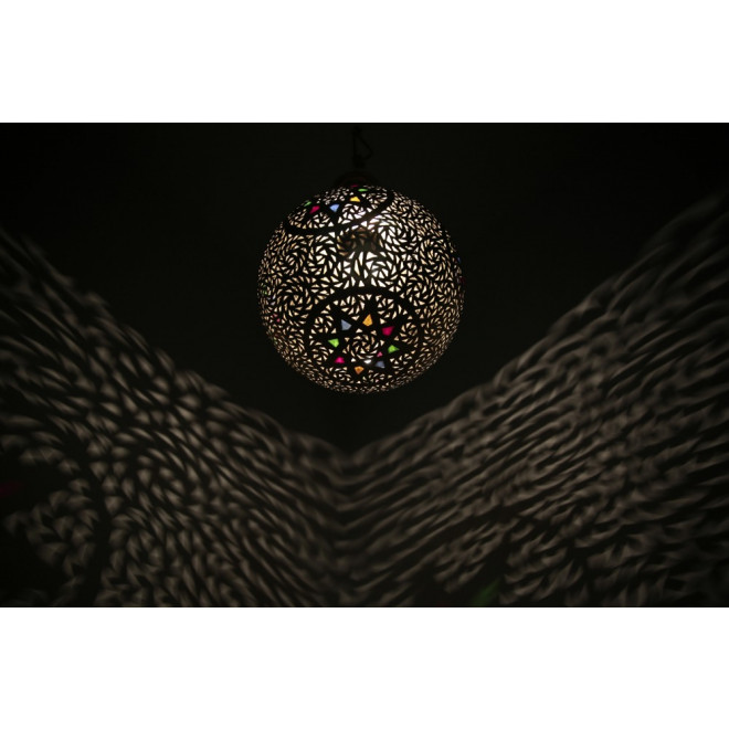 Orientalische Hängeleuchte "Marrakesch" aus Messing