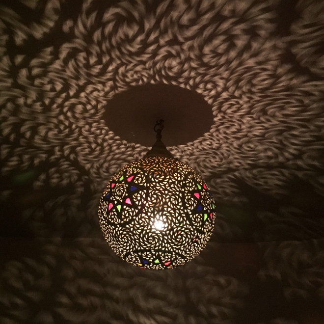 Orientalische Hängeleuchte "Marrakesch" aus Messing