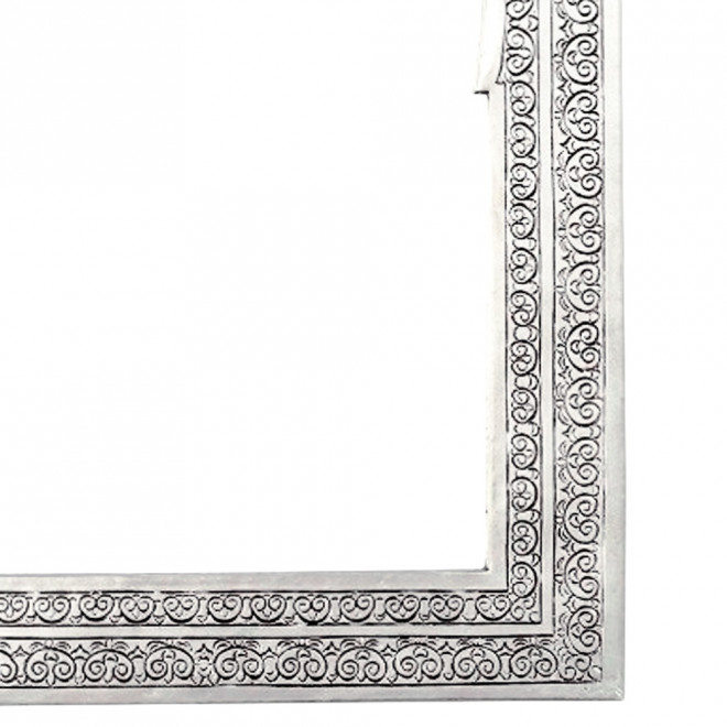 Orientalischer Spiegel KASIM-L Silber H38cm