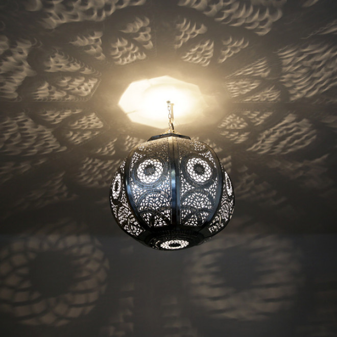 Orientalische Deckenleuchte "Kitora" Silber