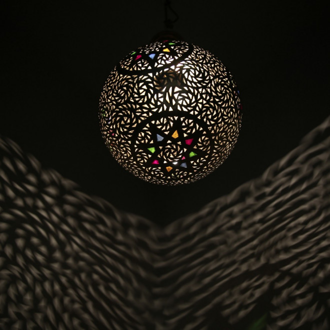 Orientalische Hängeleuchte "Marrakesch" aus Messing