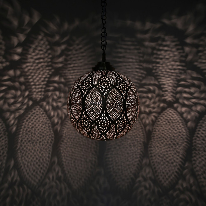 Orientalische Hängeleuchte "kora Zouak" aus Messing