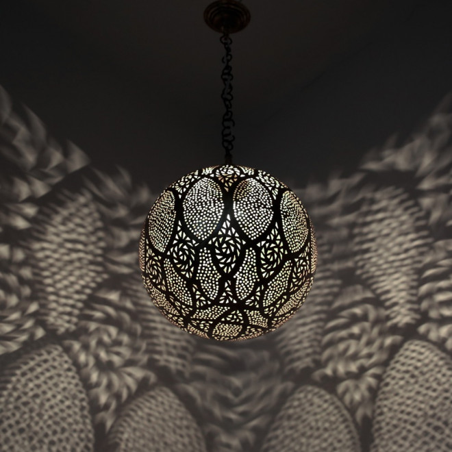 Orientalische Hängeleuchte "kora Zouak" aus Messing