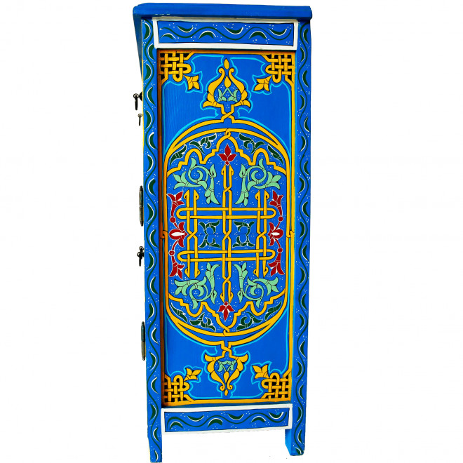 Marokkanische handbemalte Kommode Blau MAJORELLE