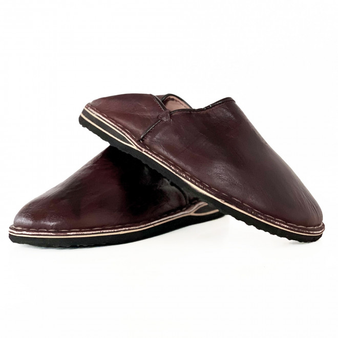 Marokkanische Hausschuhe Dunkelbraun MARAKKECH