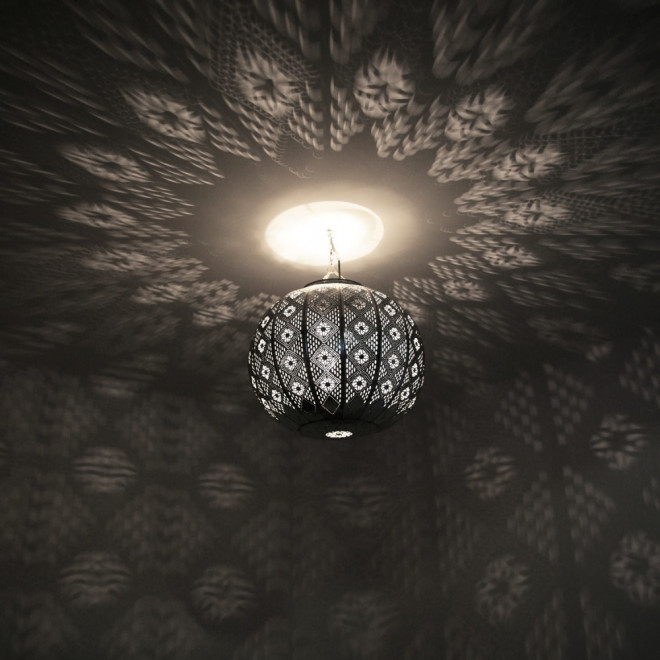 Orientalische Deckenleuchte MIMOSA Silber D38