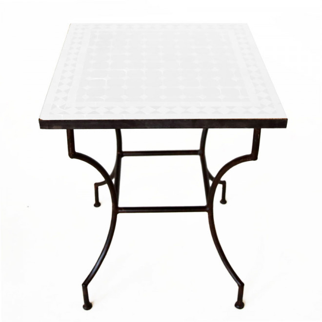 Arabischer Gartentisch MOSA2 quadratig (60x60)cm Gelb / HellBlau aus Mosaikfliesen