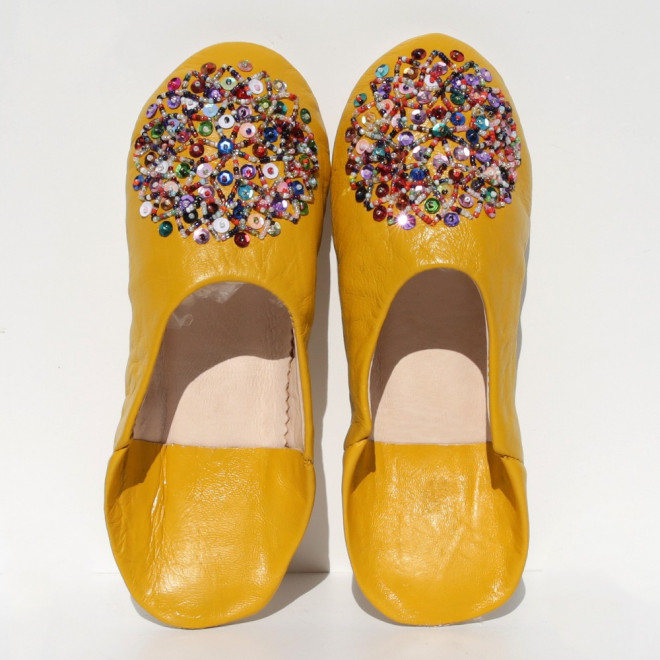 Orientalische Lederschuhe Mosona_ Gelb