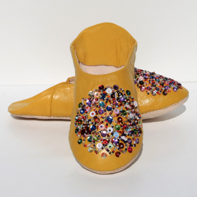 Orientalische Lederschuhe Mosona_ Gelb