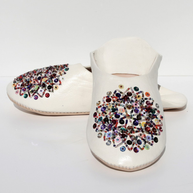 Orientalische Lederschuhe Mosona_ Weiß_2