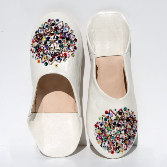 Orientalische Lederschuhe Mosona_ Weiß_2