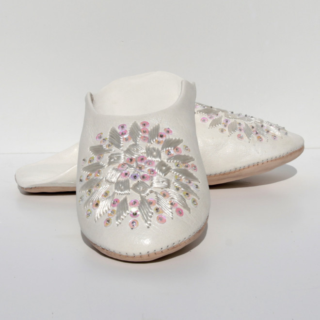 Orientalische Lederschuhe Mosona_ Weiß