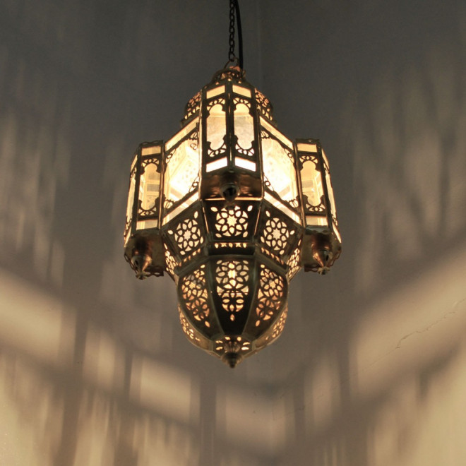 Orientalische Hängeleuchte "Moulay_M" aus Messing