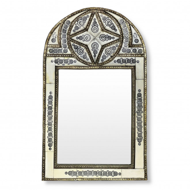 Weißer Deco - Spiegel NOURI H 50cm