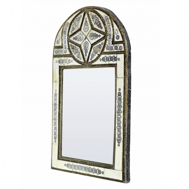 Weißer Deco - Spiegel NOURI H 50cm