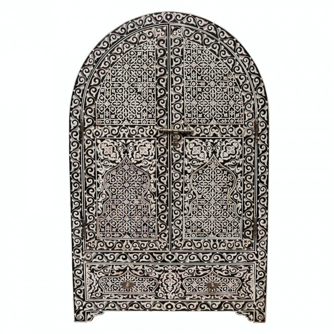 marokkanischer schrank schwarz und weiss