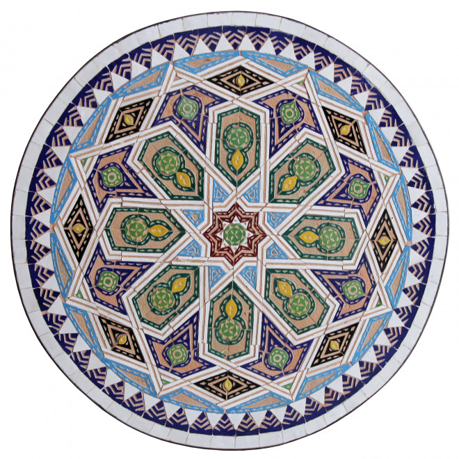 Marokkanischer Mosaiktisch SCHELHAOUI-II D60cm