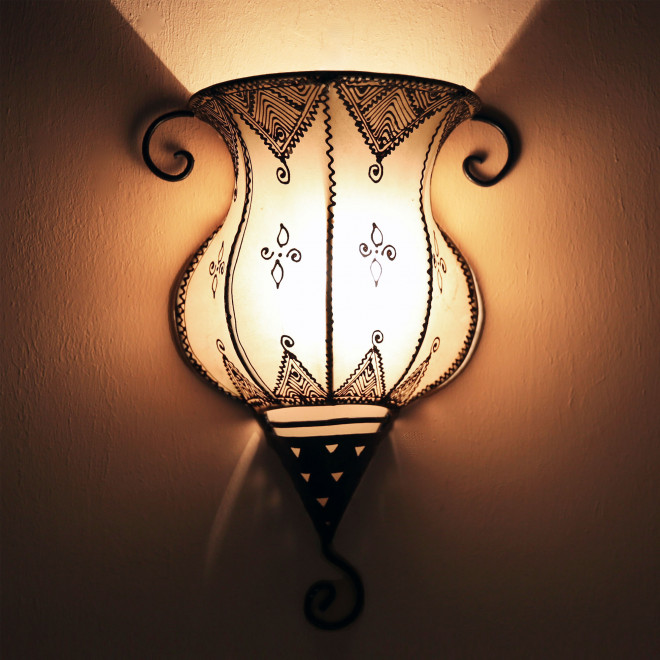 Marokkanische Henna-Wandlampe MALIKA natur