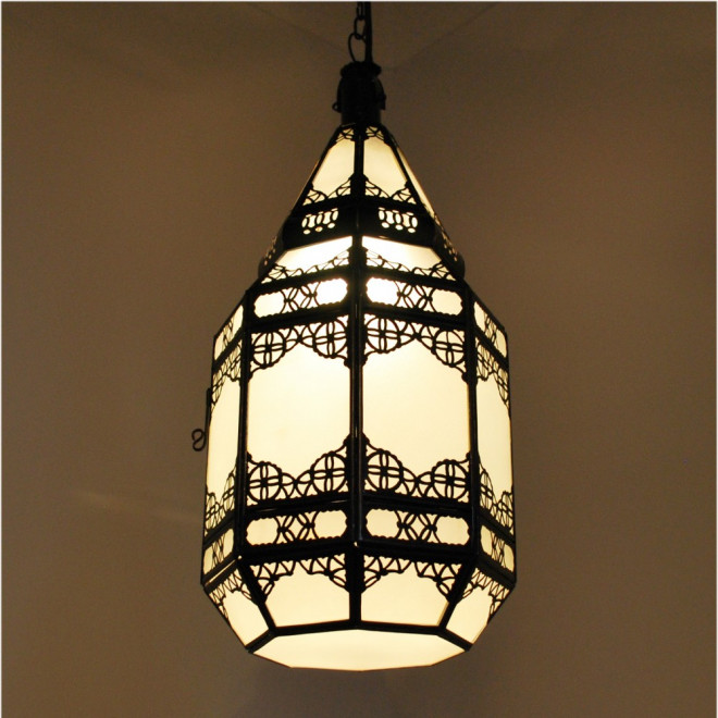 Orientalische Glaslaterne TIMAR Milchglas