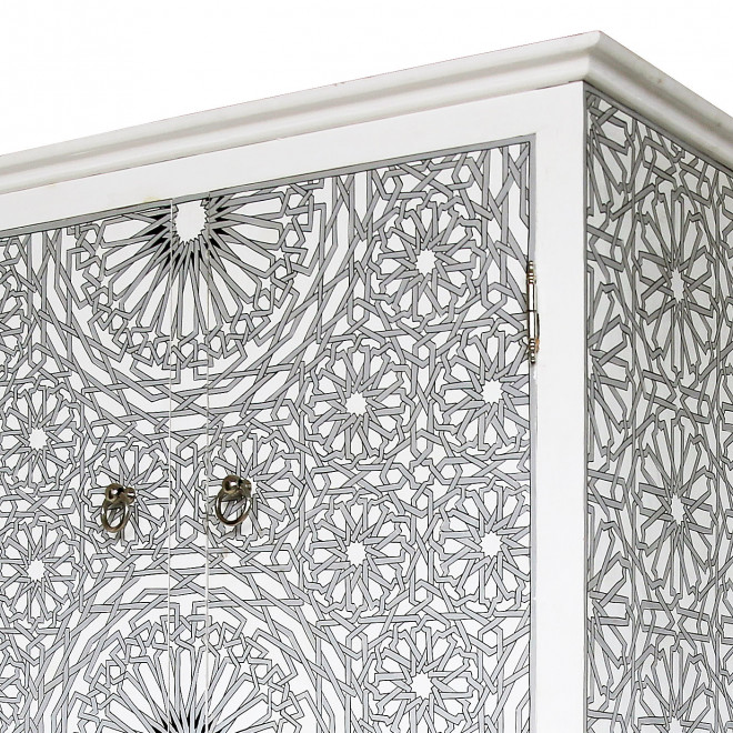 Orientalischer Schrank SETTASCHIA weiss/grau