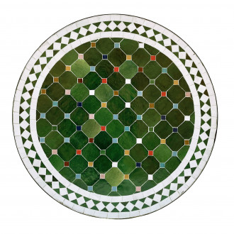Runder marokkanischer Mosaiktisch Grün Ø60 cm