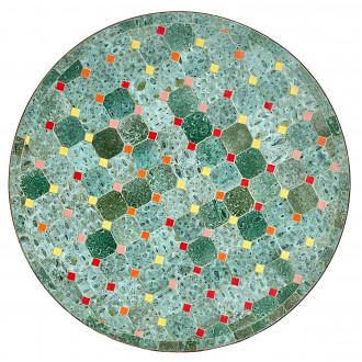 Kacheltisch aus Marokko TAUS Ø60cm Patchwork-Türkis