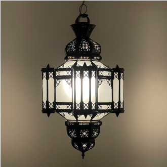 Marokkanische Hängelaterne MULAOULIDAT H45 Milchglas