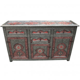 Orientalischer Schrank "Khalifa" Massiv mit Metall verkleidung.