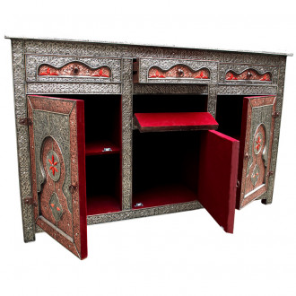 Orientalischer Schrank "Khalifa" Massiv mit Metall verkleidung.