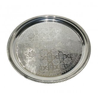 Orientalisches Teetablett D50cm Silber