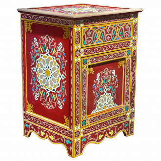 Bemalte orientalische Kommode rot 70x50cm NESMA