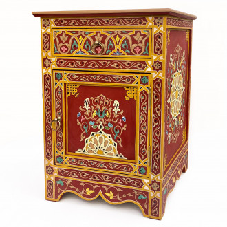 Bemalte orientalische Kommode rot 70x50cm NESMA