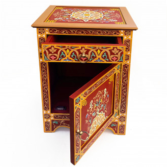 Bemalte orientalische Kommode rot 70x50cm NESMA