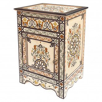 Marokkanischer Nachtschrank NOURIA Cremeweiß 70x50cm