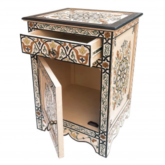 Marokkanischer Nachtschrank NOURIA Cremeweiß 70x50cm