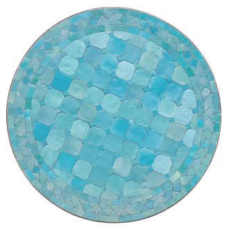 Kacheltisch aus Marokko BIDAK Ø60cm Türtisblau