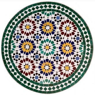Marokkanischer Mosaiktisch "Ankabut" D60cm Grün