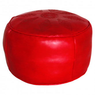 Marokkanisches Leder Sitzkissen SALÈ Rot