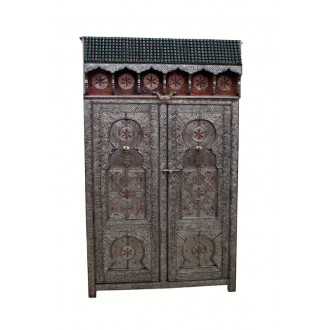 Orientalischer Schrank "Khalifa_L" Massiv mit Metall verkleidung.