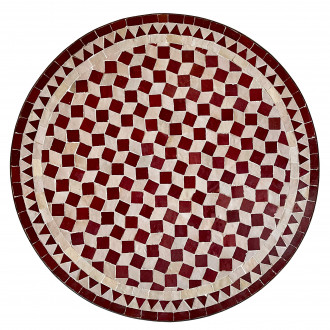 Marokkanischer Mosaiktisch FASSIA bordeaux D60cm