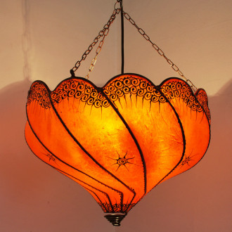 Lederleuchte aus Marokko Golla Orange