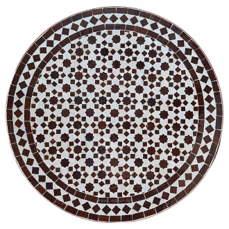 Mosaiktisch aus Marokko TARSIA braun-beige D60cm
