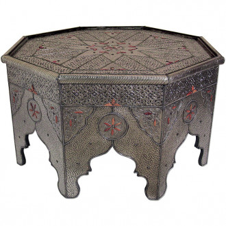Arabischer Tisch BARAKA Massiv, Silbermetall
