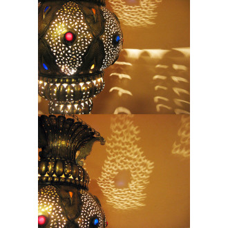 Orientalische XXL Lampe "Schasad" aus Messing