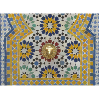 Springbrunnen aus Mosaiksteine "Ankabut" 130x70 cm Blau/Gelb