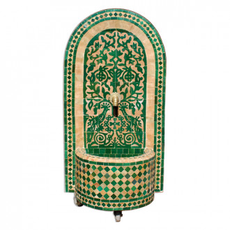 Mosaikbrunnen aus Marokko TAOUS H120cm grün