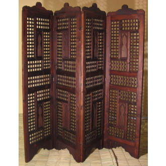 Orientalischer Raumtrenner "Mosharabia" aus Vollem Holz, H180 x B200cm.